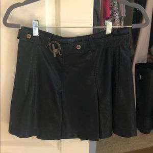 Free people black leather skirt